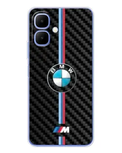 Чехол для TECNO Spark Go 2 с картинкой «Эмблема BMW и карбон»