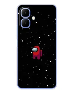 Чехол для TECNO Spark Go 2 с картинкой «Красный Among Us»