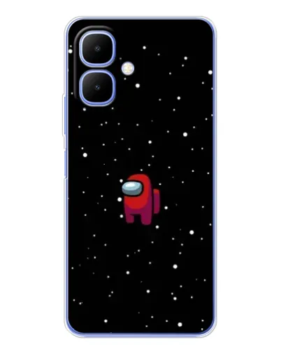 Чехол для TECNO Spark Go 2 с картинкой «Красный Among Us»