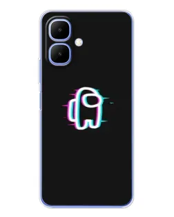 Чехол для TECNO Spark Go 2 с картинкой «Among Us неон»