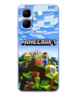Чехол для TECNO Spark Go 2 с картинкой «Minecraft классический мир»