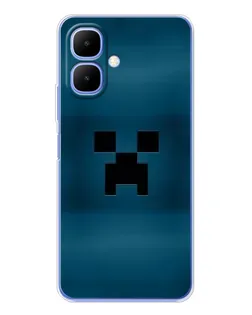 Чехол для TECNO Spark Go 2 с картинкой «Крипер текстура»