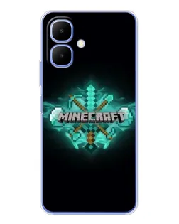 Чехол для TECNO Spark Go 2 с картинкой «Minecraft Diamond лого»