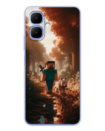 Чехол для TECNO Spark Go 2 с картинкой «Стив в лесу» Чехол для TECNO Spark Go 2 с картинкой «Стив в лесу»