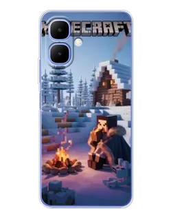 Чехол для TECNO Spark Go 2 с картинкой «Зимний Minecraft»