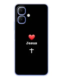 Чехол для TECNO Spark Go 2 с картинкой «Сердце - Jesus»