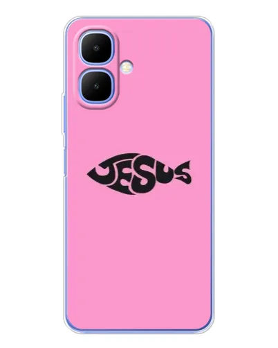Чехол для TECNO Spark Go 2 с картинкой «Розовый символ Jesus» Чехол для TECNO Spark Go 2 с картинкой «Розовый символ Jesus»