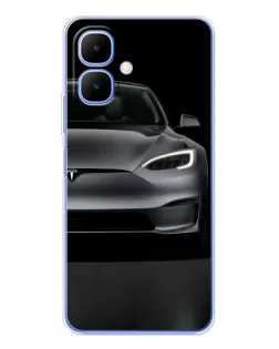 Чехол для TECNO Spark Go 2 с картинкой «Tesla Model S Look»