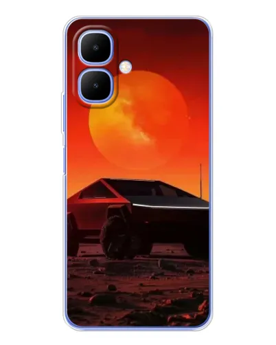 Чехол для TECNO Spark Go 2 с картинкой «Cybertruck на Марсе»