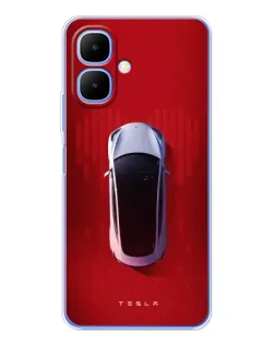 Чехол для TECNO Spark Go 2 с картинкой «Tesla Top View»