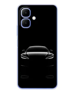 Чехол для TECNO Spark Go 2 с картинкой «Силуэт Tesla Night»