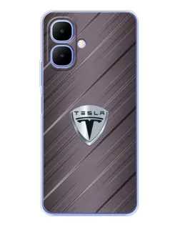 Чехол для TECNO Spark Go 2 с картинкой «Металлическая текстура Tesla»
