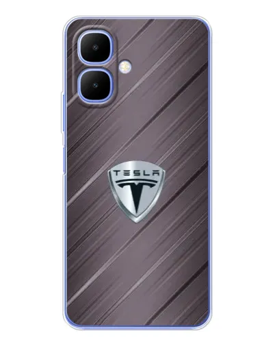 Чехол для TECNO Spark Go 2 с картинкой «Металлическая текстура Tesla»
