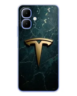 Чехол для TECNO Spark Go 2 с картинкой «Мраморная Tesla Gold»