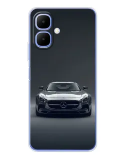 Чехол для TECNO Spark Go 2 с картинкой «Mercedes на черном»