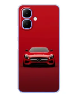 Чехол для TECNO Spark Go 2 с картинкой «Красный Mercedes AMG»