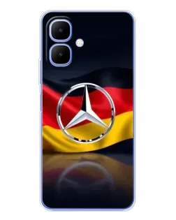 Чехол для TECNO Spark Go 2 с картинкой «Mercedes — флаг Германии»