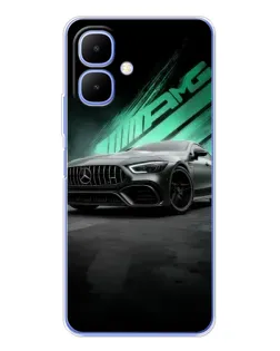 Чехол для TECNO Spark Go 2 с картинкой «Темный Mercedes AMG»