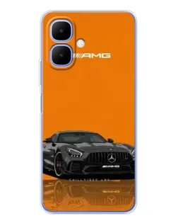 Чехол для TECNO Spark Go 2 с картинкой «Оранжевый Mercedes AMG»