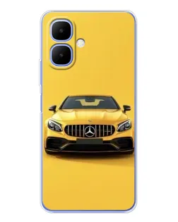 Чехол для TECNO Spark Go 2 с картинкой «Желтый Mercedes GT»