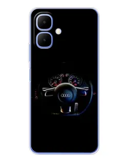 Чехол для TECNO Spark Go 2 с картинкой «Салон Audi — руль»