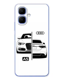 Чехол для TECNO Spark Go 2 с картинкой «Audi — контрастный дизайн»