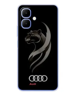 Чехол для TECNO Spark Go 2 с картинкой «Графика — пантера и Audi»