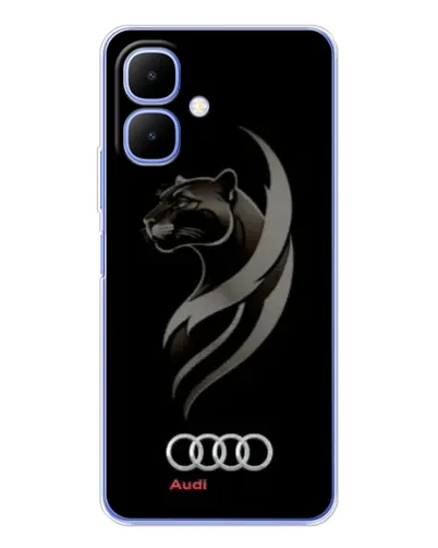 Чехол для TECNO Spark Go 2 с картинкой «Графика — пантера и Audi»