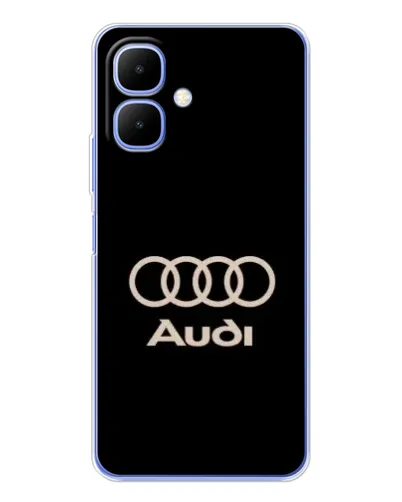 Чехол для TECNO Spark Go 2 с картинкой «Audi — золотой логотип»