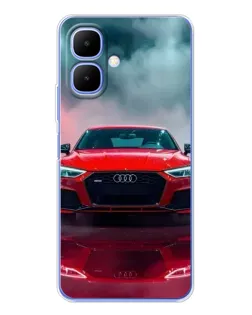 Чехол для TECNO Spark Go 2 с картинкой «Audi RS — красный стиль»