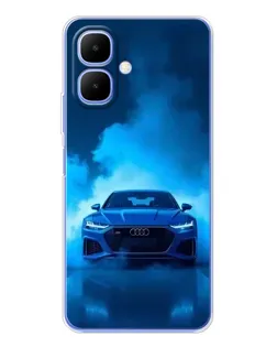 Чехол для TECNO Spark Go 2 с картинкой «Audi — голубая энергия»