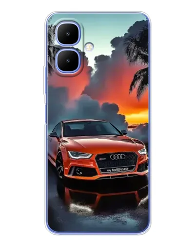 Чехол для TECNO Spark Go 2 с картинкой «Audi — закат»
