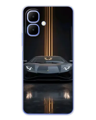 Чехол для TECNO Spark Go 2 с картинкой «Lamborghini золотые линии»