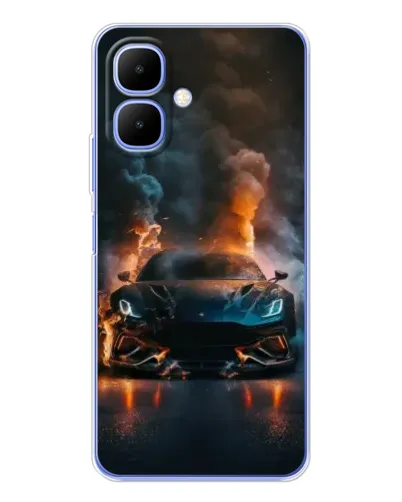 Чехол для TECNO Spark Go 2 с картинкой «Lamborghini дымная эстетика»