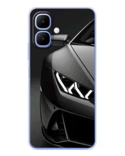 Чехол для TECNO Spark Go 2 с картинкой «Lamborghini фары детализация»