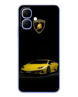 Чехол для TECNO Spark Go 2 с картинкой «Lamborghini желтый акцент»