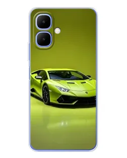 Чехол для TECNO Spark Go 2 с картинкой «Салатовый Lamborghini Huracan»