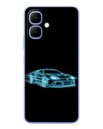 Чехол для TECNO Spark Go 2 с картинкой «Неоновый контур Lamborghini»