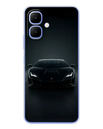 Чехол для TECNO Spark Go 2 с картинкой «Черный Lamborghini Aventador»