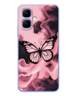 Чехол для TECNO Spark Go 2 с картинкой «Бабочка в дыму»