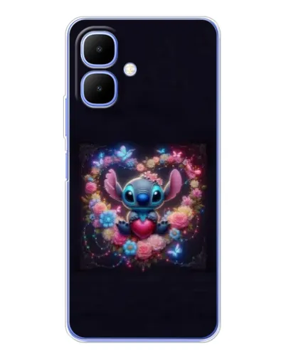 Чехол для TECNO Spark Go 2 с картинкой «Stitch в цветах» Чехол для TECNO Spark Go 2 с картинкой «Stitch в цветах»
