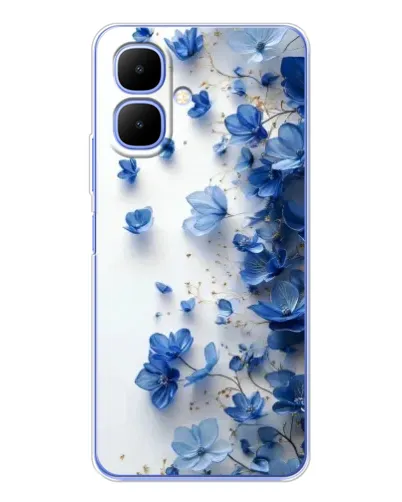 Чехол для TECNO Spark Go 2 с картинкой «Голубой цветочный каскад»