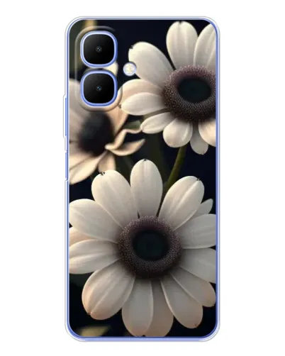 Чехол для TECNO Spark Go 2 с картинкой «Белые маргаритки макро»