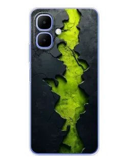 Чехол для TECNO Spark Go 2 с картинкой «Салатовый разлом скалы»