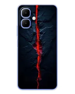 Чехол для TECNO Spark Go 2 с картинкой «Kрасная лавовая трещина»