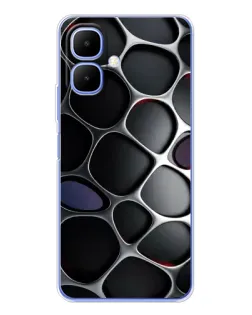 Чехол для TECNO Spark Go 2 с картинкой «Объемная темная решетка»