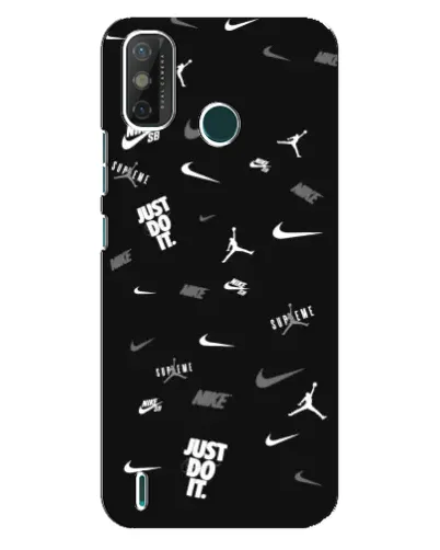 Чехол для TECNO Spark GO (2020) с картинкой «Nike Black Pattern» Чехол для TECNO Spark GO (2020) с картинкой «Nike Black Pattern»