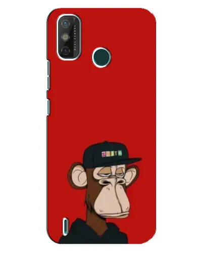Чехол для TECNO Spark GO (2020) с картинкой «Bored Ape — красный фон»