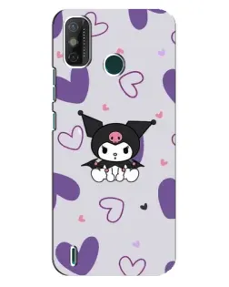 Чехол для TECNO Spark GO (2020) с картинкой «Kuromi и лавандовые сердца»