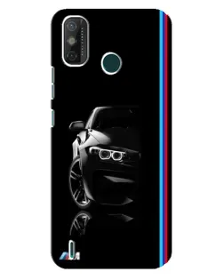 Чехол для TECNO Spark GO (2020) с картинкой «Силуэт BMW в темноте»